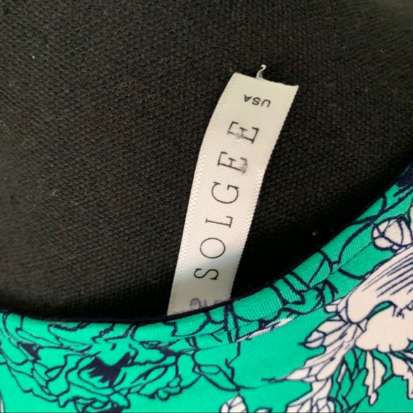 Solgee Floral Green Dress Small - Picture 5 of 8